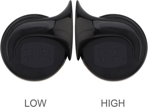 Windance 12V Super Loud Snail Horn 410HZ 510HZ High Low Tone for Any Vehicles yachts boats Waterproof Motorcycle Horn (Black 2pcs) in Kuwait
