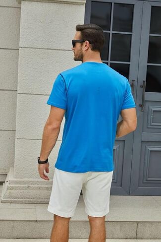 تي شيرت هينلي عصري للرجال كلاسيكي قصير/أكمام طويلة وخفيف الوزن مصنوع من القطن بأزرار in Kuwait