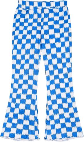SOLY HUX Toddler Girl's Checkered Flare Leggings High Waisted Bell Bottom Pants Workout Athletic Trousers in Saudi Arabia