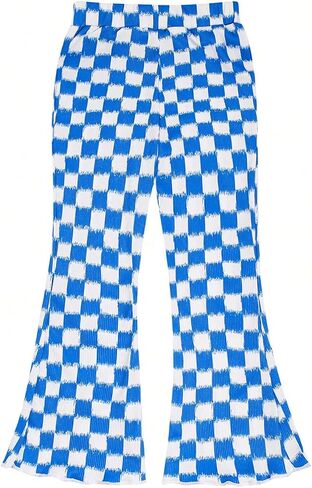 SOLY HUX Toddler Girl's Checkered Flare Leggings High Waisted Bell Bottom Pants Workout Athletic Trousers in Saudi Arabia