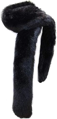 وشاح Bettli للسيدات كبير جدًا من فرو الثعلب الصناعي والراكون وياقة شال in Kuwait