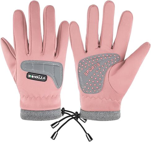 JIAHG Kids Winter Ski Snow Gloves Full-Finger Fleece Lined Waterproof Gloves for Boys Girls Outdoor Cycling Skiing Mittens in Kuwait