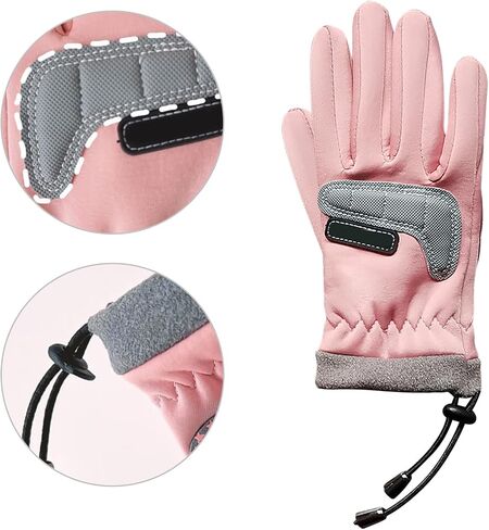 JIAHG Kids Winter Ski Snow Gloves Full-Finger Fleece Lined Waterproof Gloves for Boys Girls Outdoor Cycling Skiing Mittens in Kuwait