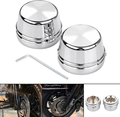 Chrome Front Axle Nut Covers for Harley Dyna Road Glide Electra Glide Street Glide Road King FLHX in Kuwait