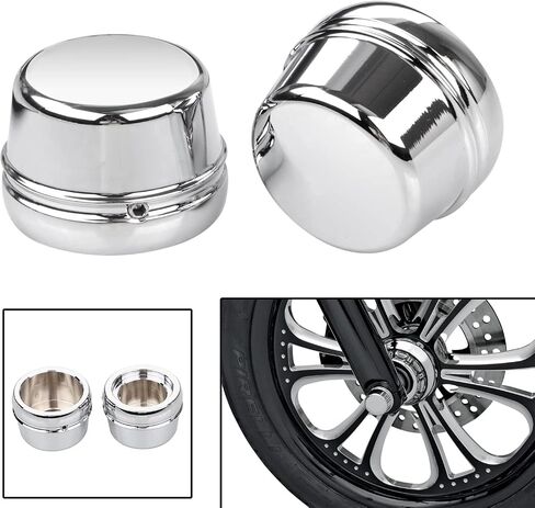 Chrome Front Axle Nut Covers for Harley Dyna Road Glide Electra Glide Street Glide Road King FLHX in Kuwait