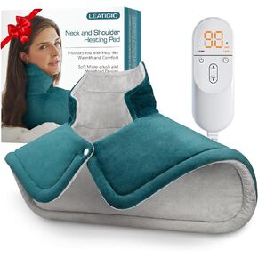 Heating Pad for Neck and Shoulder Pain Relief, Christmas Gifts for Women Mom Men Dad, Weighted Heating Pad for Back, 6 Heat Settings, Auto Shut Off, Anniversary Birthday Gifts, Large 17x23inch, Blue