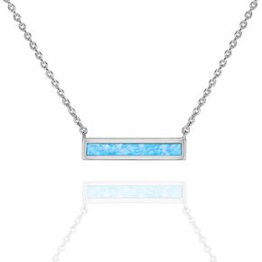 PAVOI 14K Gold Plated Opal Pendant Necklaces for Women | Created Opal Cubic Zirconia Dainty Necklace | Butterfly Round Triangle Antler Bar Pendants