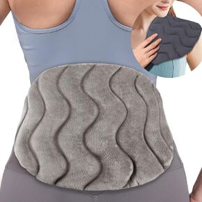 Microwave Heating Pad for Neck Shoulders and Back Pain Relief with Moist Heat, Weighted Microwavable Heated Neck Wrap Warmer, Uncented Gery