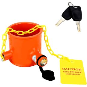 قفل دبوس الملك للعجلة الخامسة، قفل العجلة الخامسة مضاد للسرقة، قفل العجلة الخامسة للمقطورة الآمنة للمركبات الترفيهية ومقطورات الحاويات والمعسكرات مع علامة تحذير للمقابض، 3 مفاتيح in Kuwait