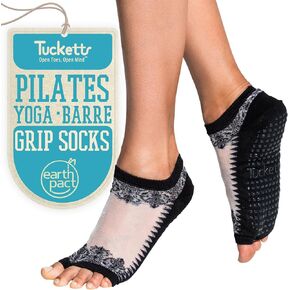 Tucketts Flow Toeless Non-Slip Grip Socks - Anti Skid Yoga, Barre, Pilates, Home & Leisure, Pedicure