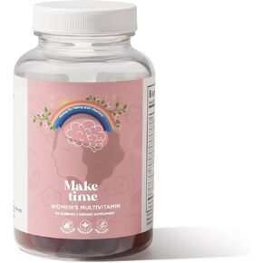 MAKE TIME Women's Mulitvitamin Gummies | Including Vitamin A, Vitamin C, Vitamin D3, Vitamin E, Vitamin B6, Folate, Vitamin B12, Folate, Biotin, Iodine, Zinc and Sodium. (30 Servings)