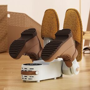 Electric Shoe Dryer Boot Dryer, Portable Ultra Quiet Shoe Dryer & Warmer for Work Boots, Gloves & Shoes, 4 Drying Heads for 2 Pairs, Folding Design, Timing Function (A)