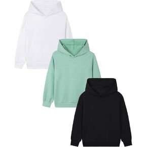 EXARUS 3 Pack Boys Hoodie Letter Print Sweatshirt Kids Hooded Pullover Graphic Long Sleeve Teen Casual School 6-14Y in Kuwait