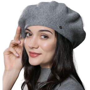 Womens Winter Beret Hat Knitted Beanie Cap Autumn Winter Hat French Classic Beret