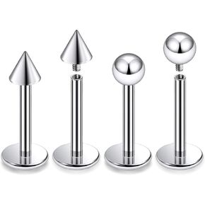 Dyknasz 16G Labret Jewelry داخليا مترابطة التيتانيوم ثعبان لدغة ثقب المجوهرات الشفاه خواتم ترصيع مونرو ميدوسا ثقب المجوهرات للنساء الرجال