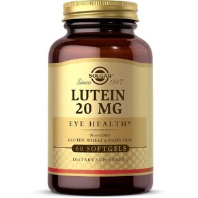 Solgar Lutein 20 mg, 60 Softgels - Supports Eye Health - Helps Filter Out Blue-Light - Contains FloraGLO Lutein - Non-GMO, Gluten Free, Dairy Free - 60 Servings
