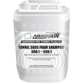 Nanoskin Automatic Car Wash Series TUNNEL SUDS Foaming Shampoo, for Foamer Units, Direct Injection Equipment, Hydrominder Premix (Dilution 300:1~500:1), 5 Gallons