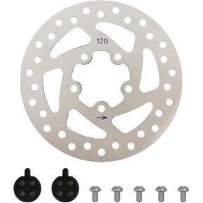 120mm Brake Disc, 5 Holes Brake Disc Stainless Steel with 2 Pcs Brake Pad, Electric Scooter Bicycle Modification Brake Parts for M365/PRO/PRO2 Brake Disc