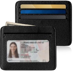 Mayski Small Card Wallet Woman, Card Case Wallet, Slim Credit Card Holder for Women, Thin Wallet for Women, Credit Card Holder Wallet, ID Holder Wallet, Black Card Holder Women Men