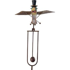 Red Carpet Studios Balancing Bird Garden Rocker Wind Sculpture, Medium, Owl