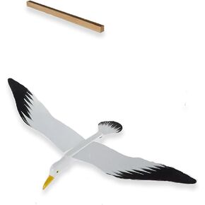 WitnyStore White Seagull Mobile Birds - Collectible Animal Art - Wooden Hand Made and Painted Birds in Flight Hanging Decor Wind Chimes Gifts and Souvenirs
