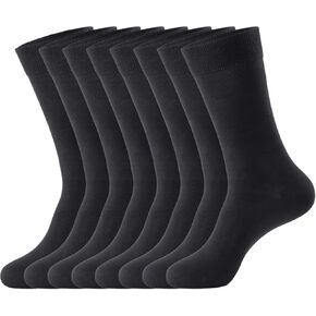 J-BOX Men's Cotton Dress Socks, Athletic Crew Socks for Men, Classic Plain Colors, 3-6-8 Pairs