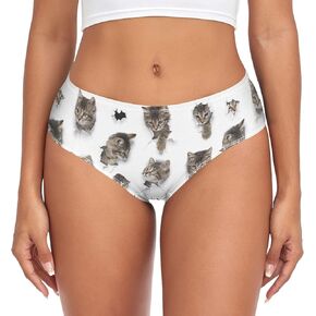 Women's Underwear Brief Breathable Soft Knickers Funny Cats Large Multi