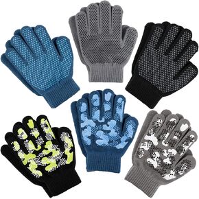 Zelda Matilda Magic Knit Kids Stretch Gloves - Winter Gloves for Kids Extra Strong Grips Packs