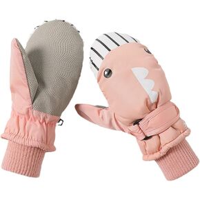 UTOWO Kids Mittens Toddler Waterproof Mittens Shark Full Finger Gloves Winter Warm Snowboarding Gloves for Baby Boys Girls