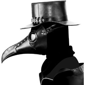duduta Black PU Leather Plague Doctor Mask, Bird Death Mask Halloween Scary Costume Mask