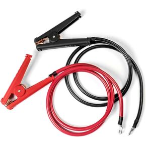 Spartan Power Made in The USA Preassembled 6 Foot 1/0 AWG 0 Gauge Alligator Clamp Battery Cable Set with 5/16" Ring Terminals