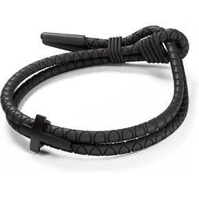 Rowdy Parrot FlexTech Adjustable Silicone Braided Rope Bracelet for Men - Waterproof, Sweatproof, One Size Fits All - Featuring Religious Christian Jesus Cross Design