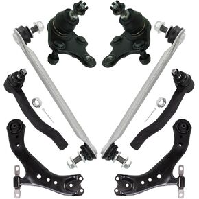 TRQ Front Steering & Suspension Kit Ball Joint Control Arm Sway Bar Stabilizer Link Tie Rod Compatible with 2019-2021 Lexus ES300h ES350 2019-2022 Toyota Avalon 2018-2022 Camry