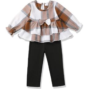 XUANHAO Baby Girl Clothes Infant Toddler Girl Clothes Fall Winter Outfits Long Sleeve Ruffle Tops Girls Pants Sets 3-24M