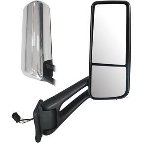 For Peterbilt 579 567 2010-2018 Door Mirror Assembly Heated Defrost Motorized Passenger Side/Right Side RH (Black)