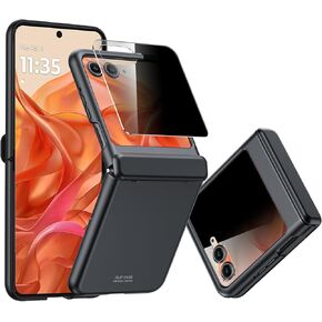 حافظة CENMASO لهاتف Motorola Razr Plus، حافظة Razr Plus مع حماية مفصلية وواقي شاشة مدمج، حافظة رفيعة ومتينة لكامل الجسم ومضادة للخدش ومضادة للصدمات لهاتف Moto Razr + 2023-Purple