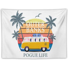 DOBOER Pogue Life, Outer Banks North Carolina Tapestry for College Dorm, Bedroom And Living Room Home Decor 30"x40", Retro Vintage Art Wall Tapestries Hanging for Gifts
