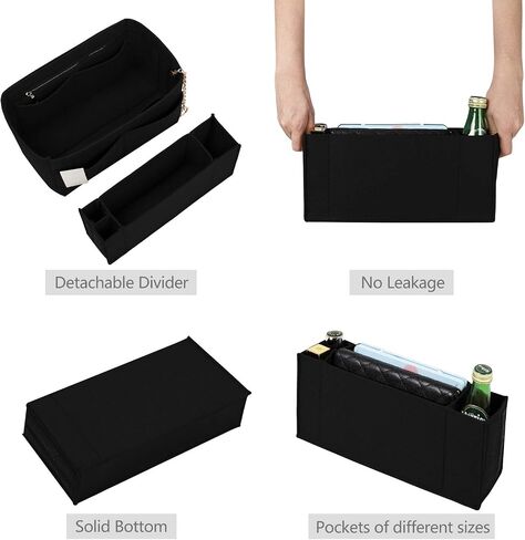 Purse Organizer Insert, Felt Purse Organizer with Zipper and Sewn Bottom Insert, Fit Speedy Neverfull Graceful,6 Sizes in Kuwait