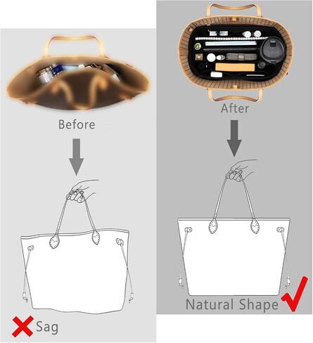 Purse Organizer Insert, Felt Purse Organizer with Zipper and Sewn Bottom Insert, Fit Speedy Neverfull Graceful,6 Sizes in Kuwait