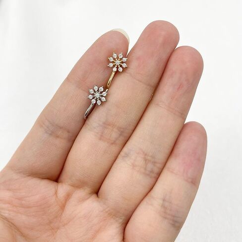 2Pcs CZ Flower Fake Nose Rings Stainless Steel Non Piercing Nose Rings Adjustable Clip On Nose Cuff Gold/Silver Floral Fake Nose Jewelry in Saudi Arabia