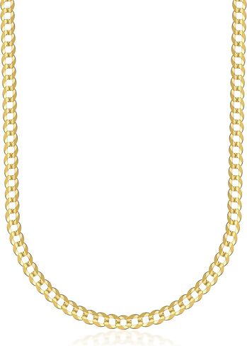PORI JEWELERS 18K Solid Gold 4.5MM Cuban Curb Link Chain Necklace - Made In Italy in Saudi Arabia