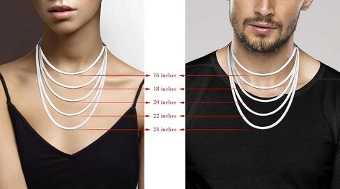 Miabella Italian Solid 925 Sterling Silver, 18Kt Gold Plated 4.5mm Flexible Flat Herringbone Chain Necklace Women, Made in Italy in Saudi Arabia