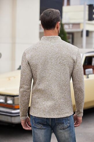 COOFANDY Men's Casual Henley Pullover Sweatshirt Thermal Fleece Slim Fit Sweater in Saudi Arabia