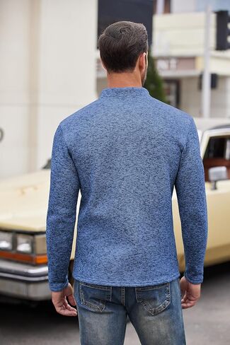 COOFANDY Men's Casual Henley Pullover Sweatshirt Thermal Fleece Slim Fit Sweater in Saudi Arabia