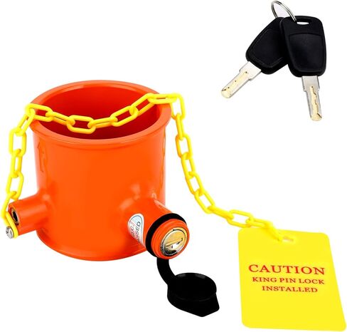 قفل دبوس الملك للعجلة الخامسة، قفل العجلة الخامسة مضاد للسرقة، قفل العجلة الخامسة للمقطورة الآمنة للمركبات الترفيهية ومقطورات الحاويات والمعسكرات مع علامة تحذير للمقابض، 3 مفاتيح in Kuwait