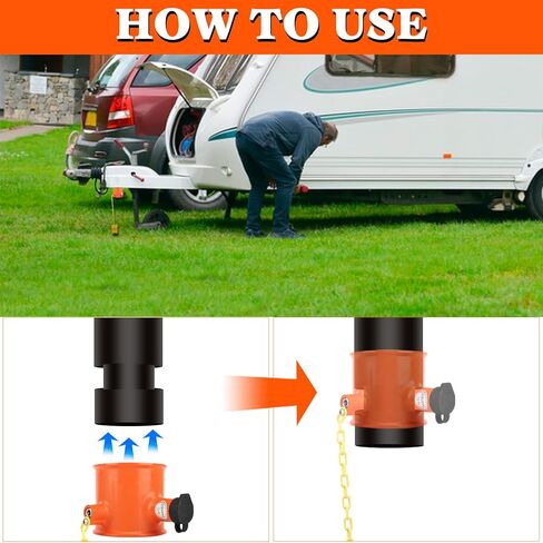 قفل دبوس الملك للعجلة الخامسة، قفل العجلة الخامسة مضاد للسرقة، قفل العجلة الخامسة للمقطورة الآمنة للمركبات الترفيهية ومقطورات الحاويات والمعسكرات مع علامة تحذير للمقابض، 3 مفاتيح in Kuwait