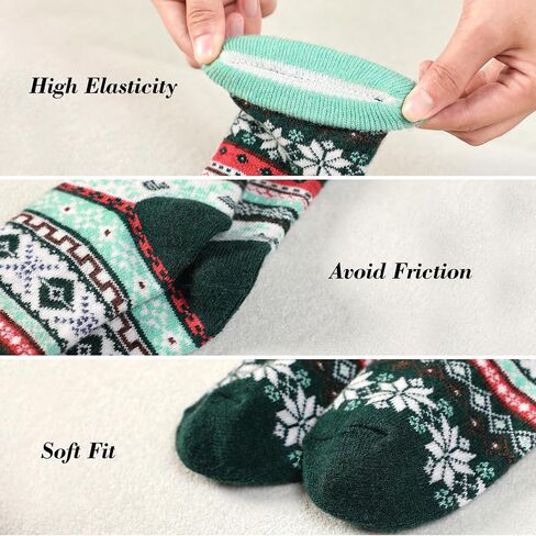 Wool Socks for Women - 5 Pairs Soft Cozy Knit Womens Wool Socks, Winter Warm Wool Socks for Women Men in Saudi Arabia