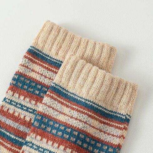 Wool Socks for Women - 5 Pairs Soft Cozy Knit Womens Wool Socks, Winter Warm Wool Socks for Women Men in Saudi Arabia