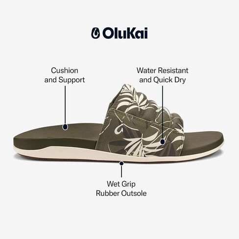 صندل OLUKAI Maha 'Olu الرجالي، حذاء صديق للماء، يمكن ارتداؤه طوال اليوم وملاءمة مريحة فائقة النعومة in Kuwait