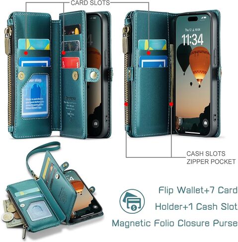 Defencase for iPhone Xs/X Wallet Case with RFID Block Card Holder, Purple in Saudi Arabia